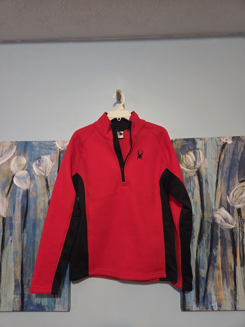 Spyder Red and Black Quarter-Zip Pullover